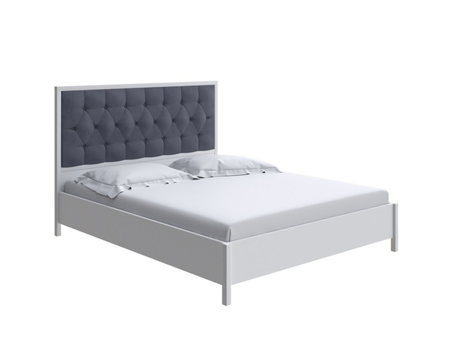 Кровать Vester Lite,Белый жемчуг/Белая эмаль/Diva Маренго