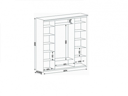 Шкаф купе 4х дверный схема