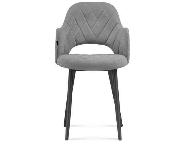 Стул на металлокаркасе Гутрид ромбы спереди серый/черный (Арт.504185)