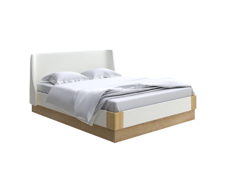 Кровать Lagom Side Soft с подъемным механизмом, Лама лен